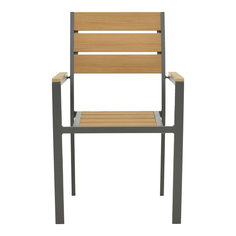 Scaun exterior Breze, aluminiu si plywood, 58x60x88 cm - Natural-Antracit