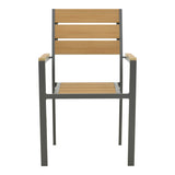Scaun exterior Breze, aluminiu si plywood, 58x60x88 cm - Natural-Antracit