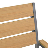 Scaun exterior Breze, aluminiu si plywood, 58x60x88 cm - Natural-Antracit