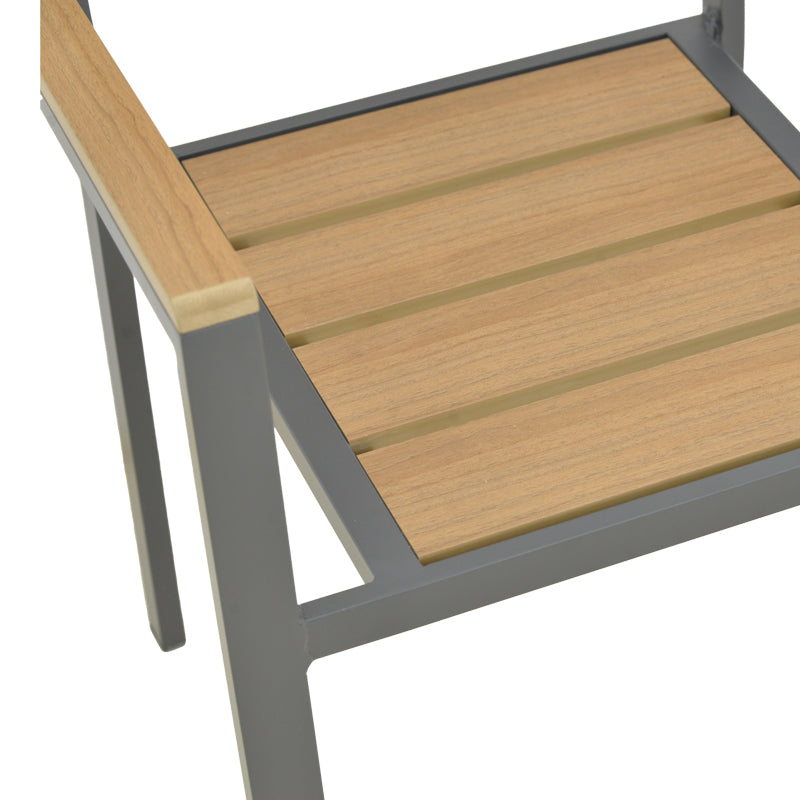 Scaun exterior Breze, aluminiu si plywood, 58x60x88 cm - Natural-Antracit