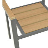 Scaun exterior Breze, aluminiu si plywood, 58x60x88 cm - Natural-Antracit