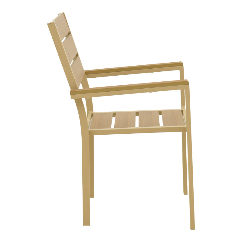 Scaun exterior Breze, aluminiu si plywood, 58x60x88 cm - Natural-Cappuccino