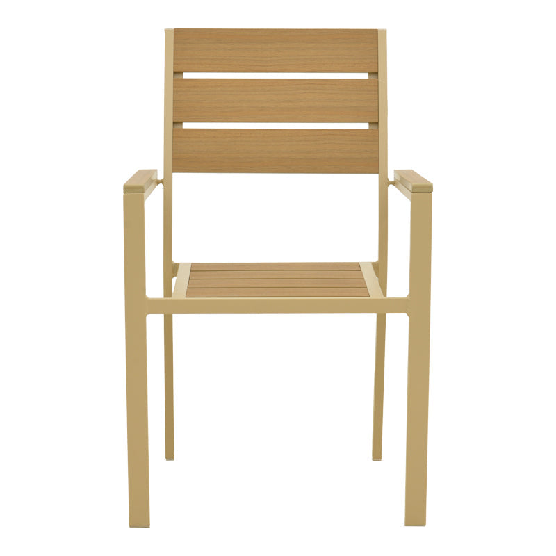 Scaun exterior Breze, aluminiu si plywood, 58x60x88 cm - Natural-Cappuccino