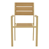 Scaun exterior Breze, aluminiu si plywood, 58x60x88 cm - Natural-Cappuccino