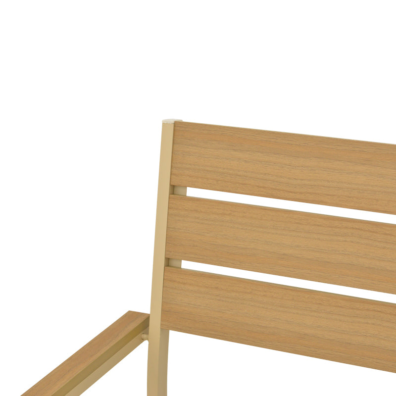 Scaun exterior Breze, aluminiu si plywood, 58x60x88 cm - Natural-Cappuccino