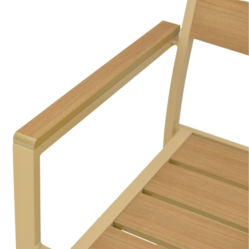 Scaun exterior Breze, aluminiu si plywood, 58x60x88 cm - Natural-Cappuccino