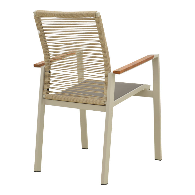 Scaun exterior Aegean, aluminiu si textil, 56x58x91 cm - Bej