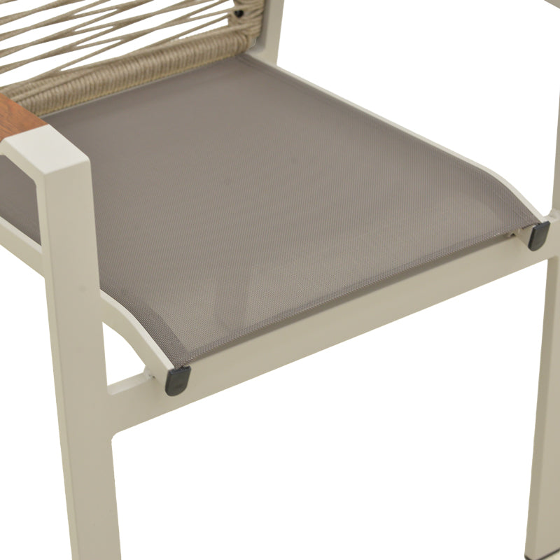 Scaun exterior Aegean, aluminiu si textil, 56x58x91 cm - Bej