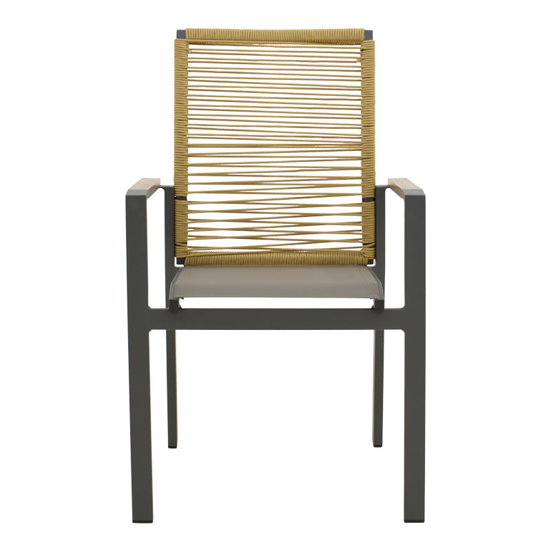 Scaun exterior Aegean, aluminiu si textil, 56x58x91 cm - Antracit