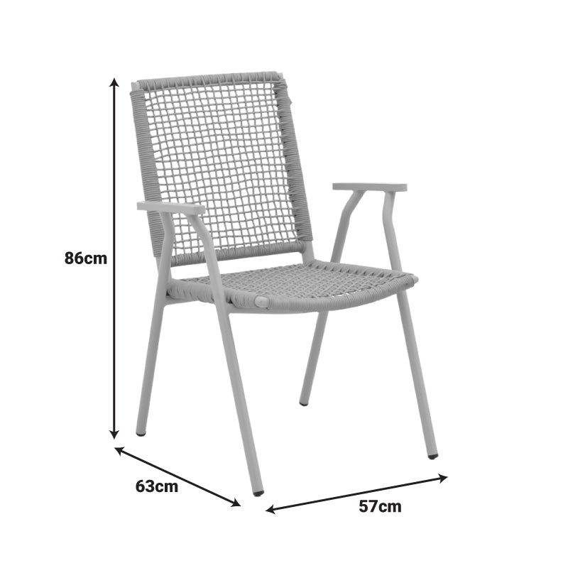 Scaun exterior Weave, aluminiu si ratan PE, 57x63x86 cm - Bej