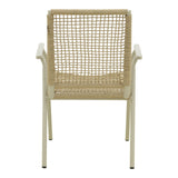 Scaun exterior Weave, aluminiu si ratan PE, 57x63x86 cm - Bej-Natural