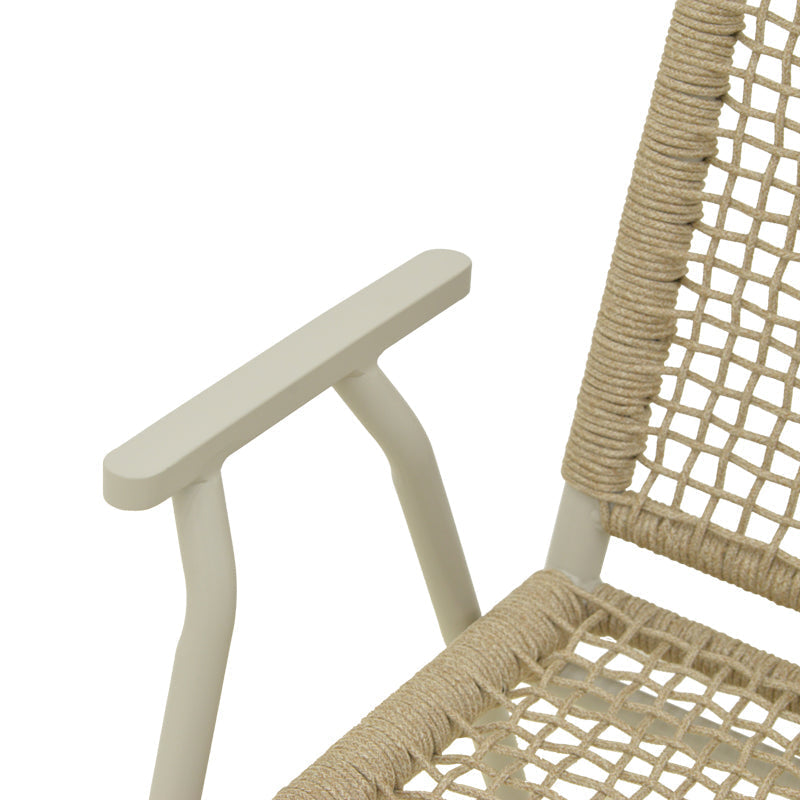 Scaun exterior Weave, aluminiu si ratan PE, 57x63x86 cm - Bej-Natural