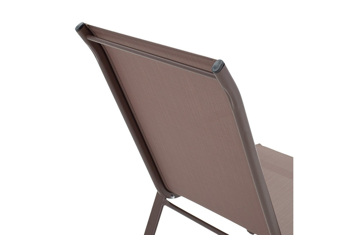 Scaun de gradina Calan, textilena si metal, 54x74x91 cm - Maro