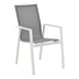 Scaun de gradina Dashiell metal negru textilena, Alb - Negru, 71x58x94 cm - 152-000049