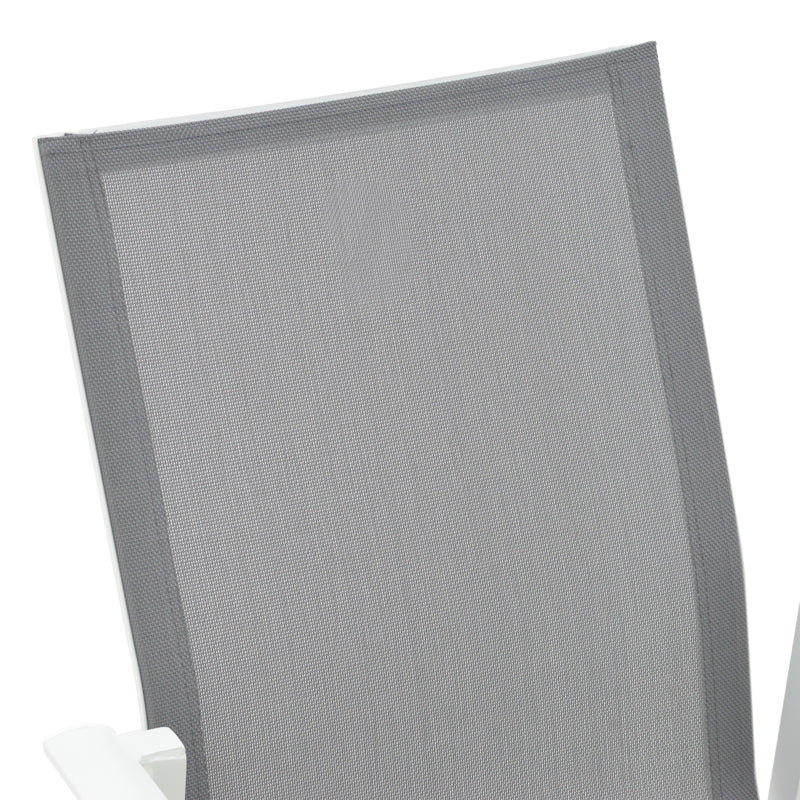 Scaun de gradina Dashiell metal negru textilena, Alb - Negru, 71x58x94 cm - Alb