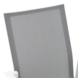 Scaun de gradina Dashiell metal negru textilena, Alb - Negru, 71x58x94 cm - Alb
