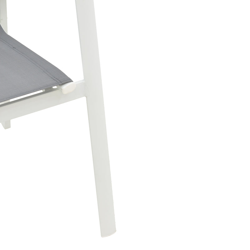 Scaun de gradina Dashiell metal negru textilena, Alb - Negru, 71x58x94 cm - Alb