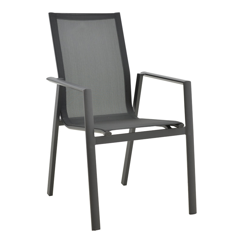 Scaun de gradina Dashiell metal negru textilena, Alb - Negru, 71x58x94 cm - Scaun de gradina Dashiell metal negru textilena, Alb - Negru, 71x58x94 cm