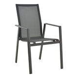 Scaun de gradina Dashiell metal negru textilena, Alb - Negru, 71x58x94 cm - Scaun de gradina Dashiell metal negru textilena, Alb - Negru, 71x58x94 cm