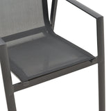 Scaun de gradina Dashiell metal negru textilena, Alb - Negru, 71x58x94 cm - Negru
