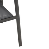 Scaun de gradina Dashiell metal negru textilena, Alb - Negru, 71x58x94 cm - Negru