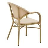 Scaun de gradina Elyza, Bej - Negru, 57x62x84 cm - Bej