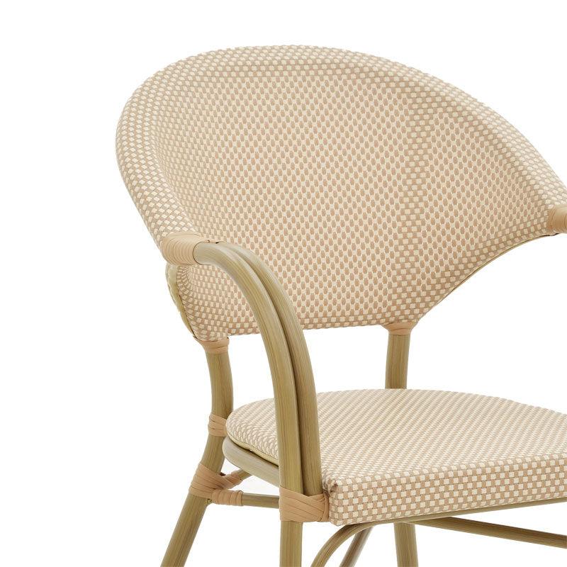 Scaun de gradina Elyza, Bej - Negru, 57x62x84 cm - Bej