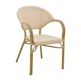 Scaun de gradina Elyza, Bej - Negru, 57x62x84 cm - Scaun de gradina Elyza, Bej - Negru, 57x62x84 cm - 289-000004