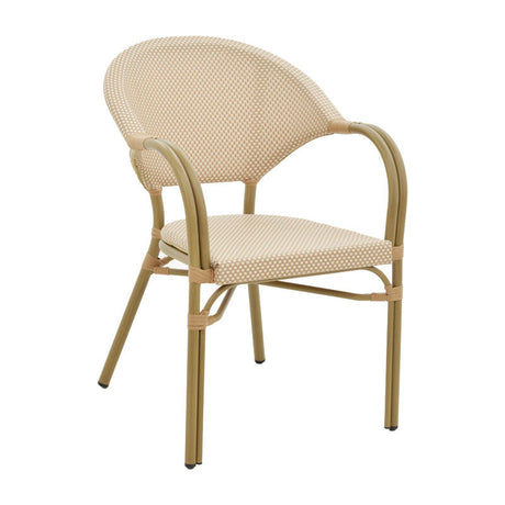 Scaun de gradina Elyza, Bej - Negru, 57x62x84 cm