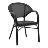 Scaun de gradina Elyza, Bej - Negru, 57x62x84 cm - Scaun de gradina Elyza, Bej - Negru, 57x62x84 cm