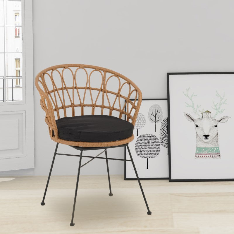 Scaun de gradina Felicia, Negru, 60x60x81 cm