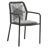 Scaun de gradina Kherson aluminiu ropa antracit- perna, gri, 55x61x84 cm