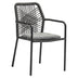 Scaun de gradina Kherson aluminiu ropa antracit- perna, gri, 55x61x84 cm