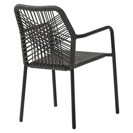 Scaun de gradina Kherson aluminiu ropa antracit- perna, gri, 55x61x84 cm