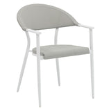 Scaun de gradina Pino aluminiu alb, textilena, gri, 56x62x77 cm