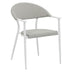 Scaun de gradina Pino aluminiu alb, textilena, gri, 56x62x77 cm