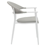Scaun de gradina Pino aluminiu alb, textilena, gri, 56x62x77 cm