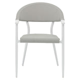 Scaun de gradina Pino aluminiu alb, textilena, gri, 56x62x77 cm