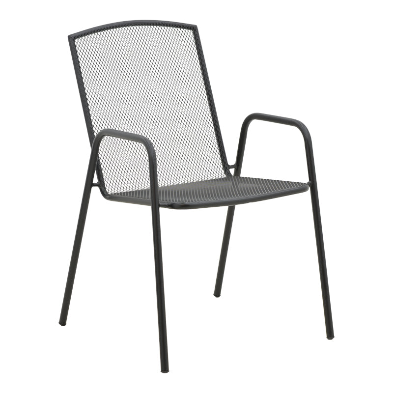 Scaun de gradina Pomedon stivuibil metal, negru, 56x64x87 cm