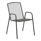 Scaun de gradina Pomedon stivuibil metal, negru, 56x64x87 cm