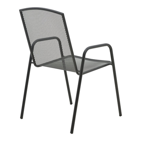 Scaun de gradina Pomedon stivuibil metal, negru, 56x64x87 cm