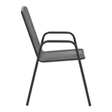 Scaun de gradina Pomedon stivuibil metal, negru, 56x64x87 cm