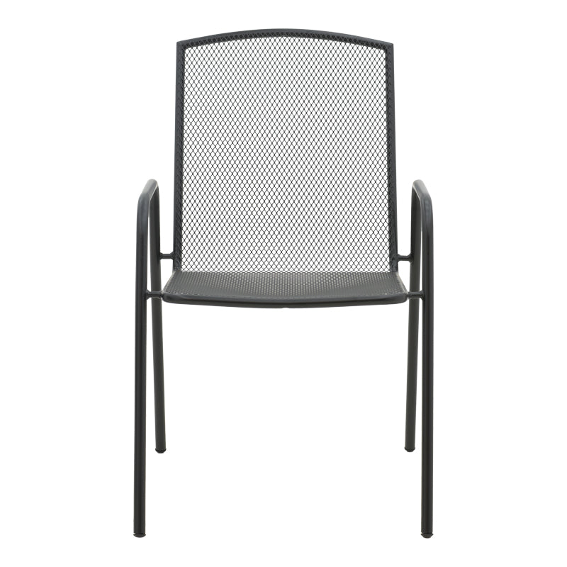 Scaun de gradina Pomedon stivuibil metal, negru, 56x64x87 cm