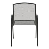 Scaun de gradina Pomedon stivuibil metal, negru, 56x64x87 cm