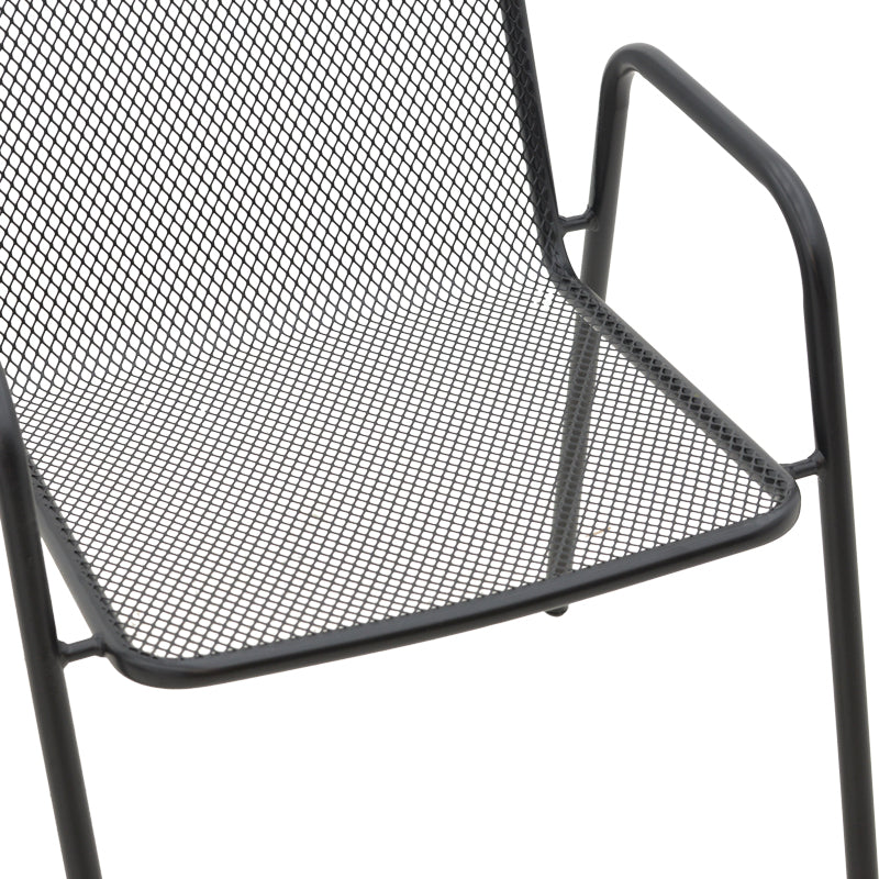 Scaun de gradina Pomedon stivuibil metal, negru, 56x64x87 cm