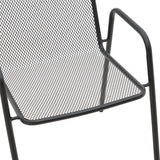 Scaun de gradina Pomedon stivuibil metal, negru, 56x64x87 cm