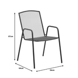 Scaun de gradina Pomedon stivuibil metal, negru, 56x64x87 cm
