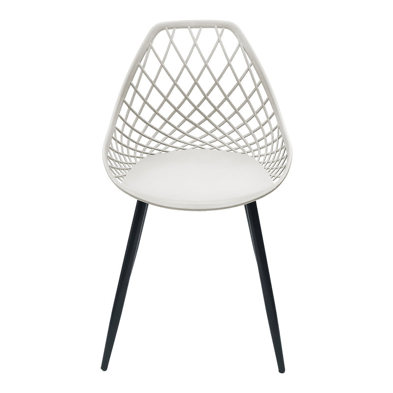 Scaun de gradina Suan picioare metal negru, alb, 56x49x82 cm