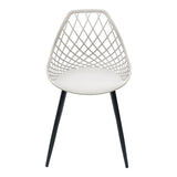 Scaun de gradina Suan picioare metal negru, alb, 56x49x82 cm