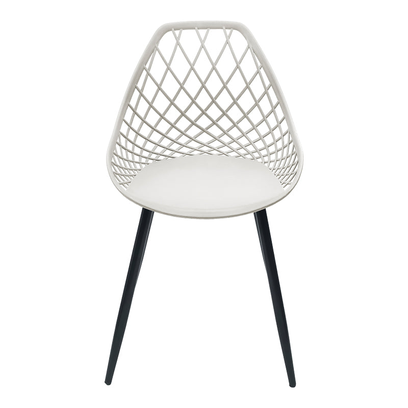 Scaun de gradina Suan picioare metal negru, alb, 56x49x82 cm, imagine suplimentara